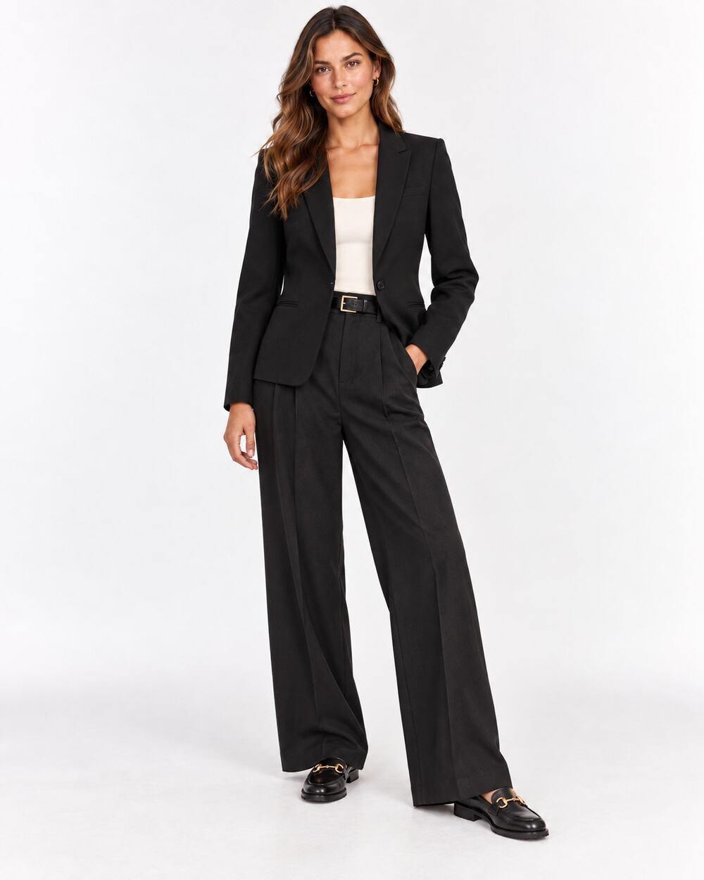 Maison Scotch Black Single Button Closure Classic Blazer Womens S Collarless